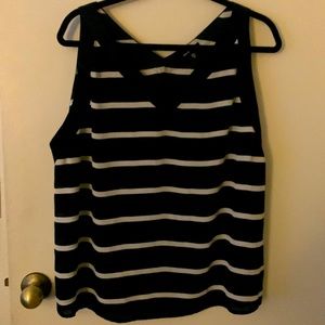 Like New Who What Wear Striped Sheer Tank